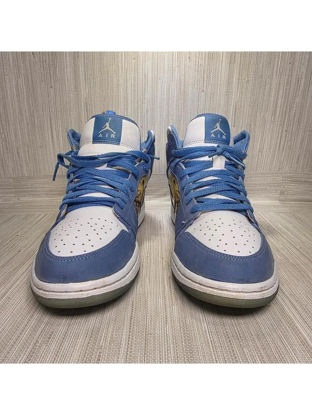 Nike Air Jordan 1 Mid Alpha 316269-142 White University Blue Men's Size 11 2007